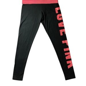PINK Victoria's Secret Leggings - Black with Pink Accents